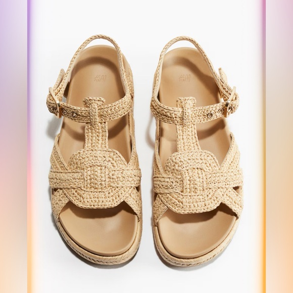 H&M RAFFIA SANDALS - Picture 1 of 6